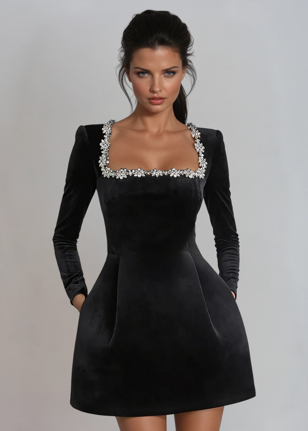 Novessa | Valentina Velvet Mini Dress