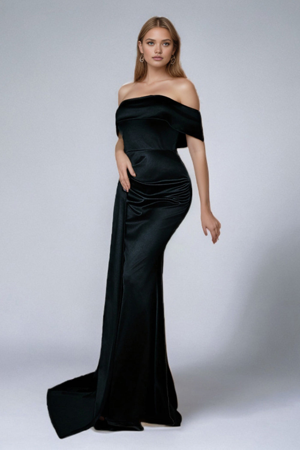 Novessa | Amalia Off-Shoulder Silk-Effect Dress