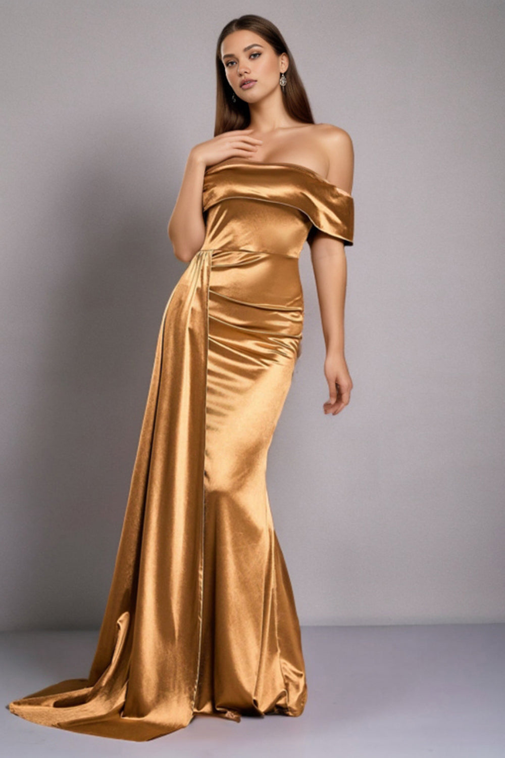 Novessa | Amalia Off-Shoulder Silk-Effect Dress