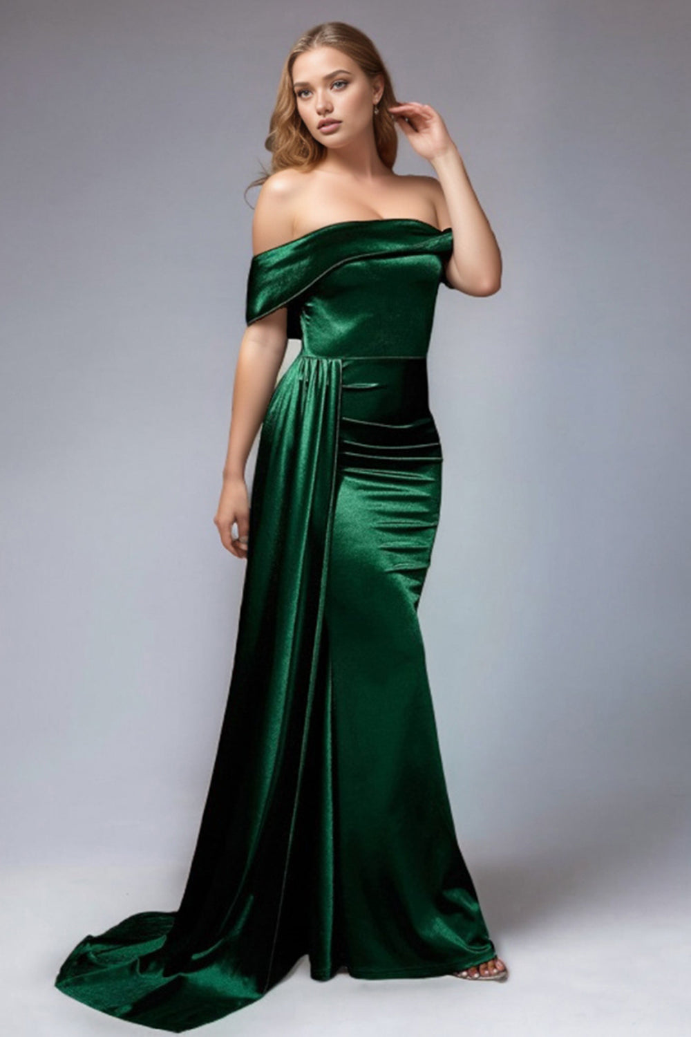 Novessa | Amalia Off-Shoulder Silk-Effect Dress