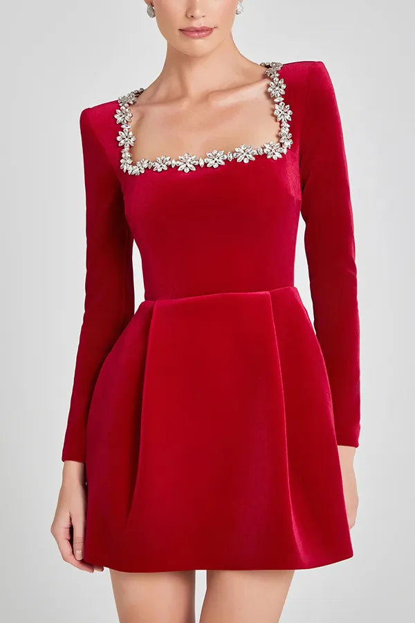 Novessa | Valentina Velvet Mini Dress