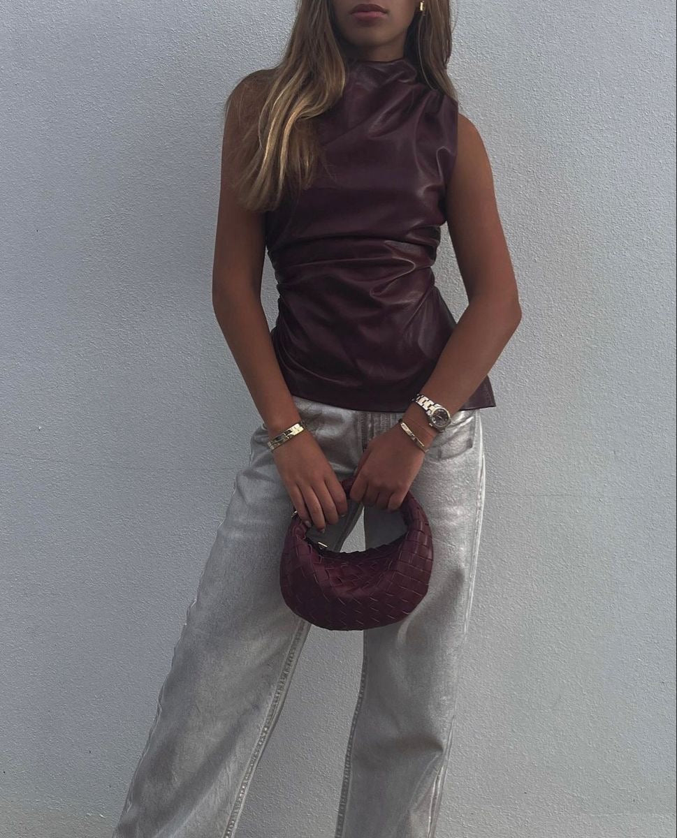 Novessa | Ruby Leather Top