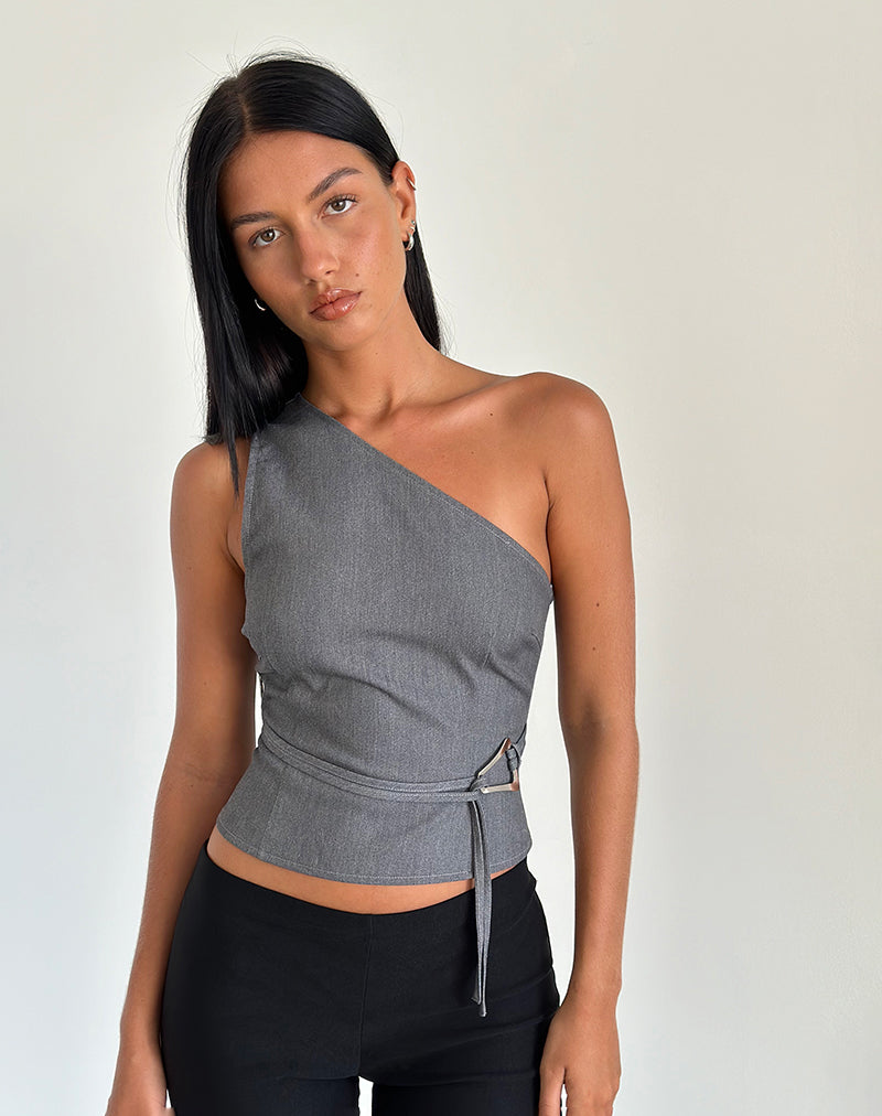 Novessa | One-Shoulder Top with Waistband
