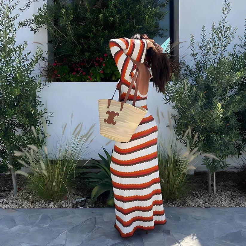 Novessa | Knitted Maxi Stripe Dress